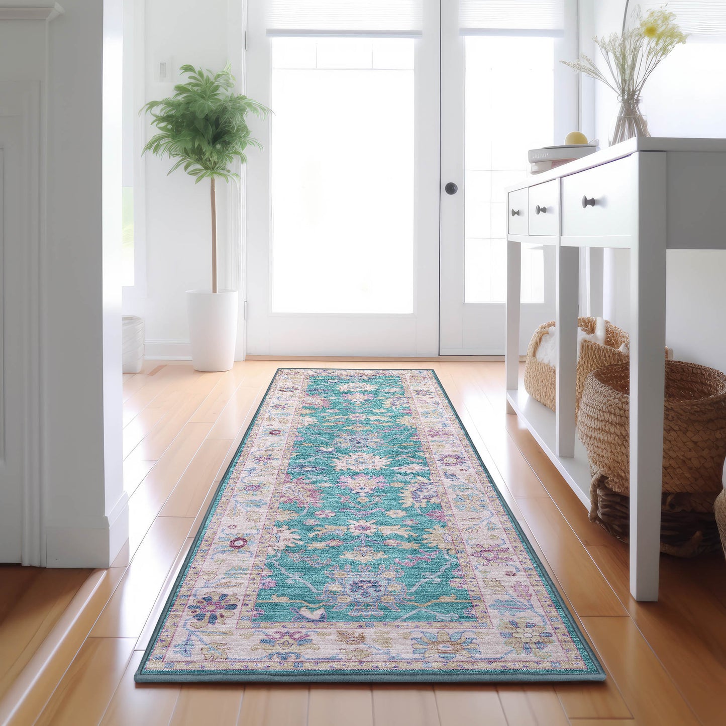 Machine Made Hatay HY7 Teal - Dalyn Rugs