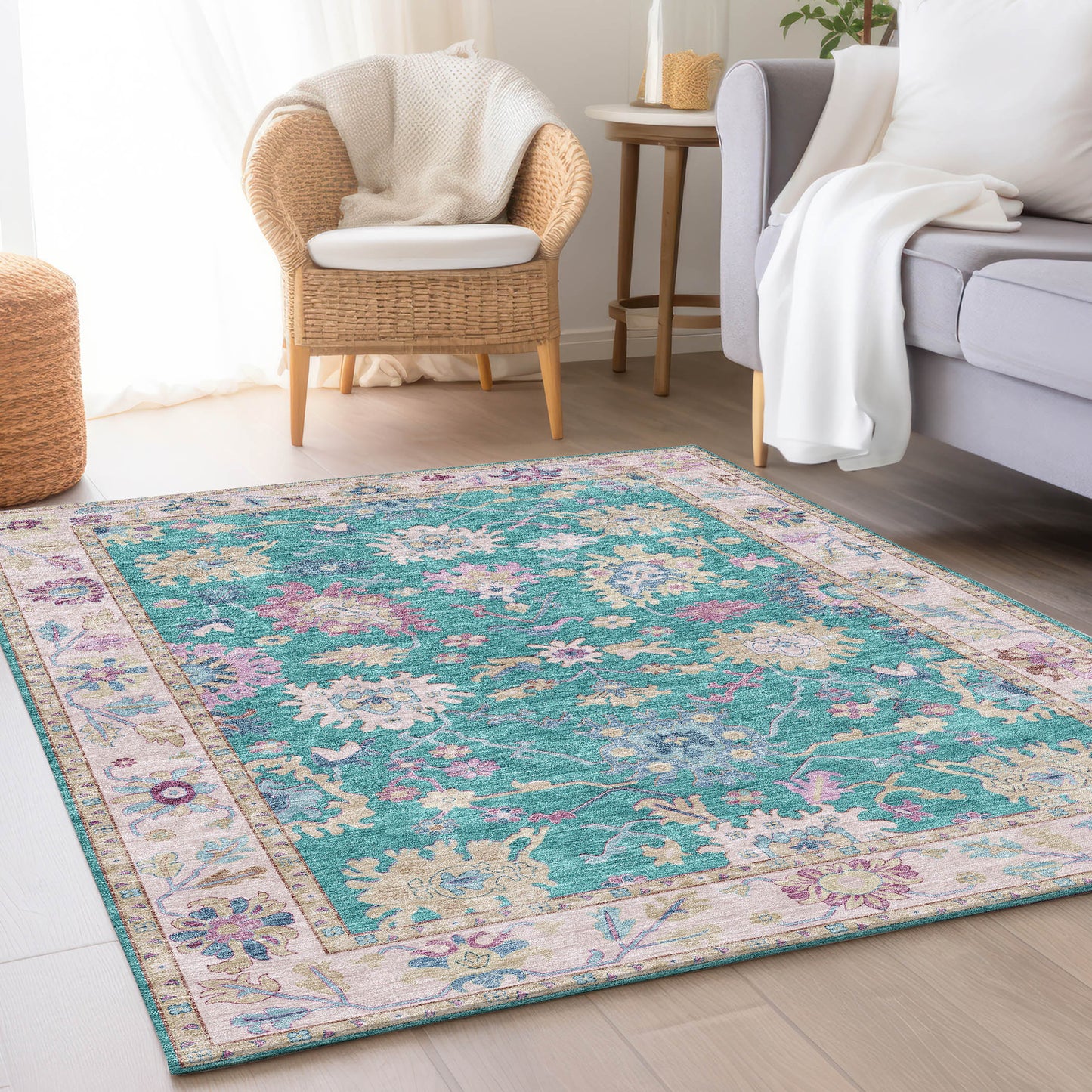 Machine Made Hatay HY7 Teal - Dalyn Rugs