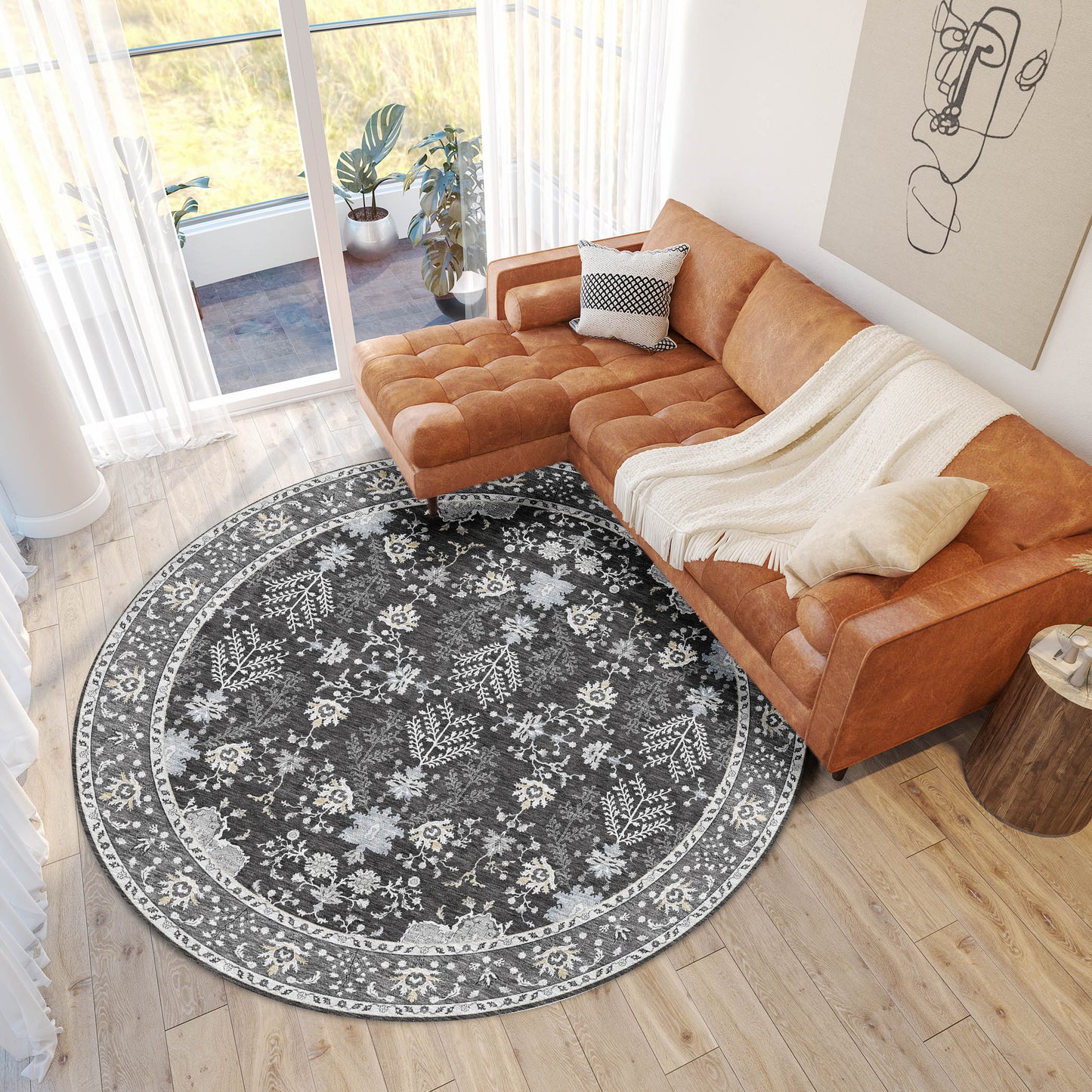 Machine Made Hatay HY9 Charcoal - Dalyn Rugs