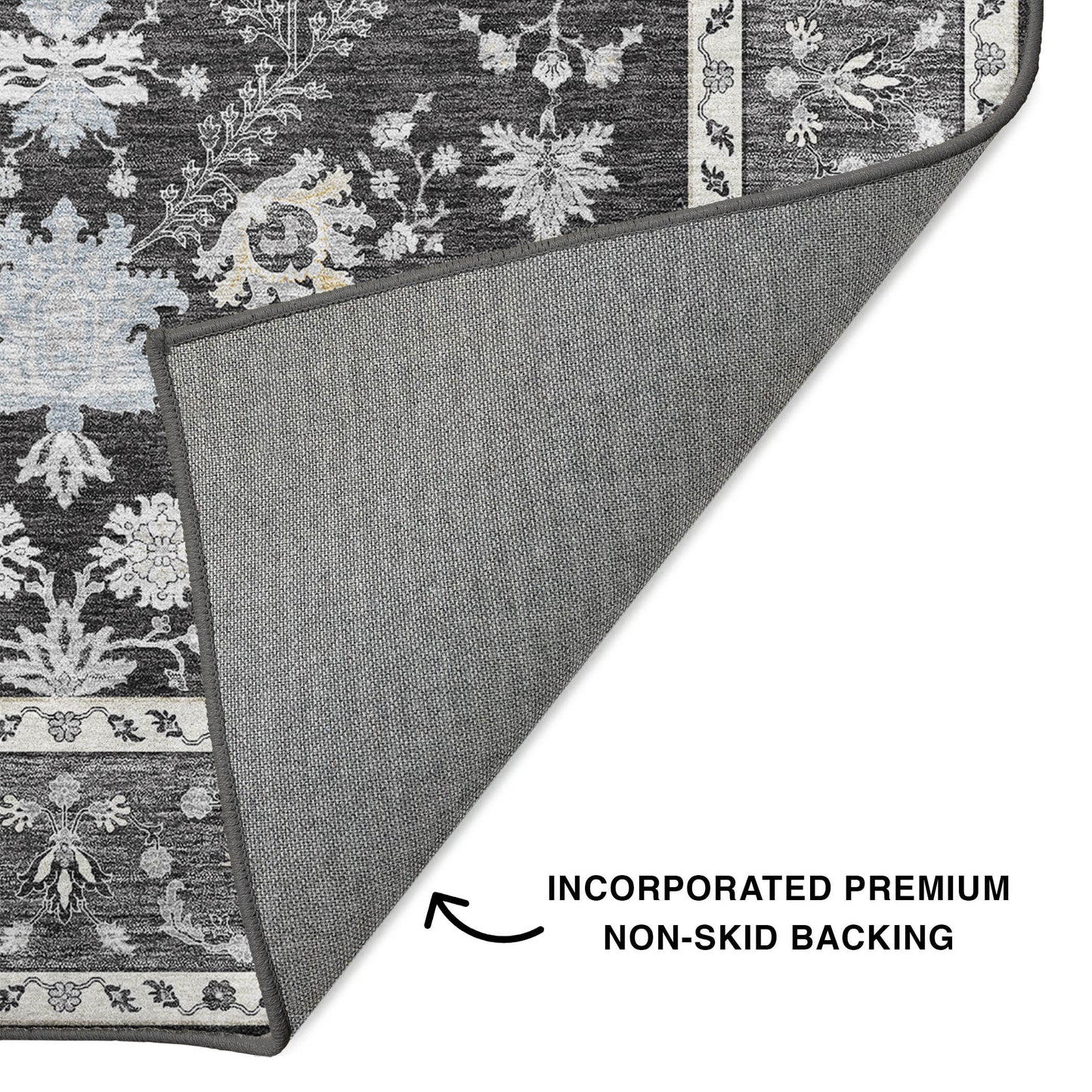 Machine Made Hatay HY9 Charcoal - Dalyn Rugs