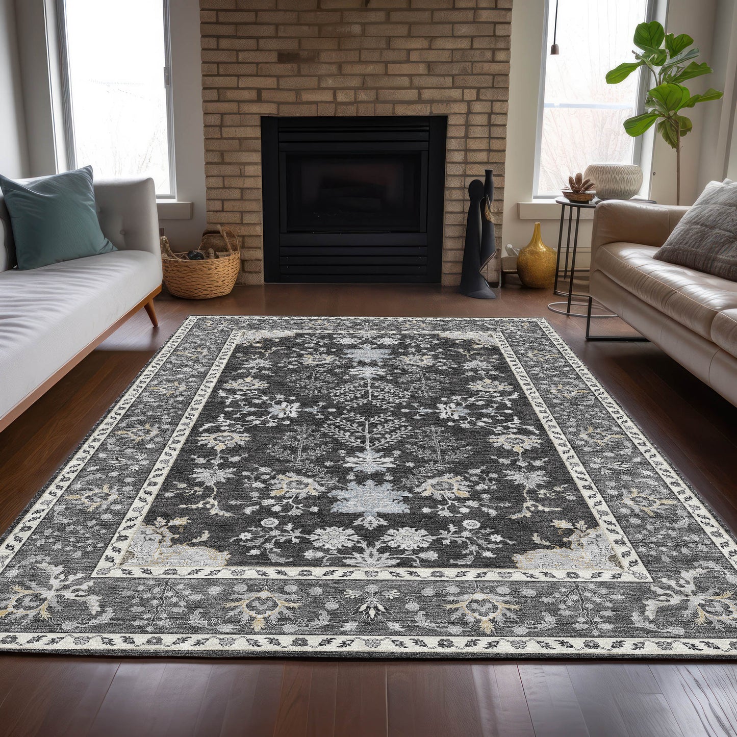 Machine Made Hatay HY9 Charcoal - Dalyn Rugs