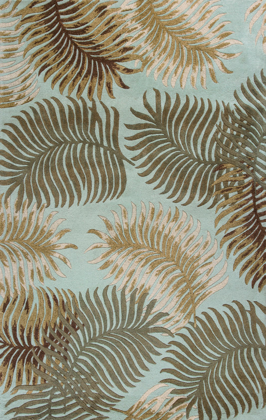 Havana 2612 Aqua Fern View Hand Tufted Area Rug - KAS