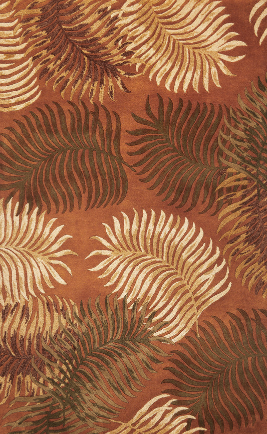 Havana 2623 Rust Fern View Hand Tufted Area Rug - KAS