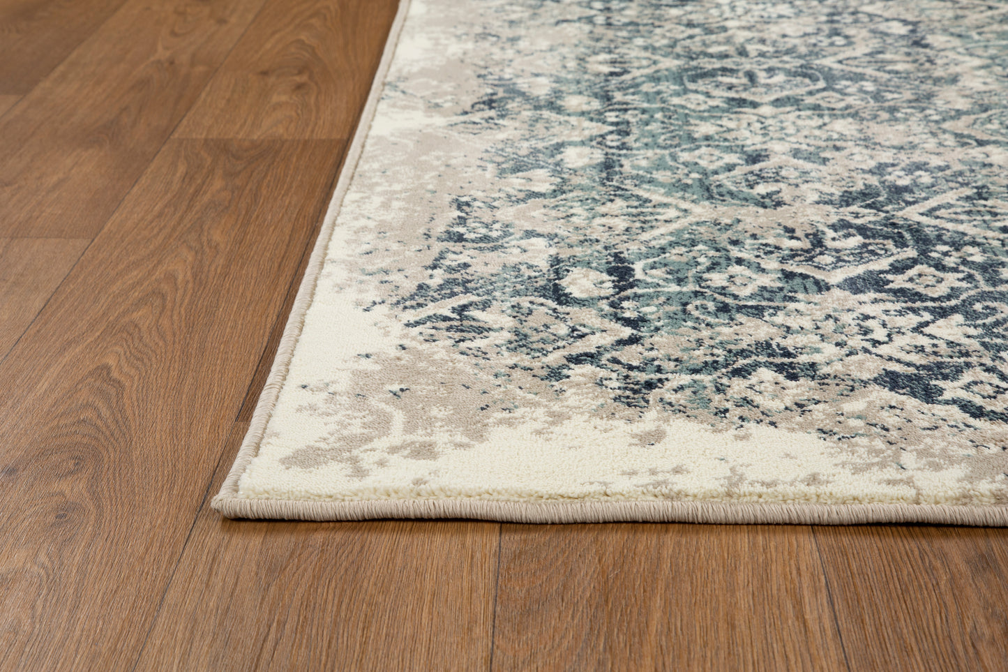 Heritage 9372 Ivory/Blue Anna Machine Woven Performance Area Rug - KAS