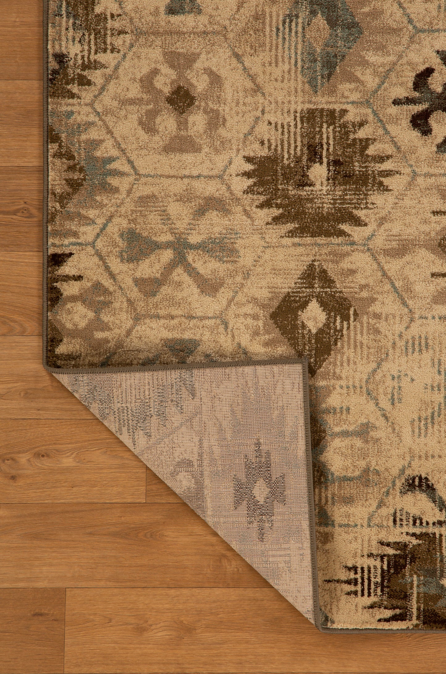 Heritage 9375 Ivory/Blue Southwest Machine Woven Performance Area Rug - KAS