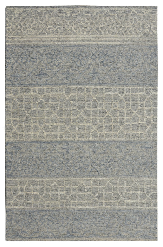 Hudson 2467 Blue/Grey Mosaic Hand Tufted Area Rug - KAS