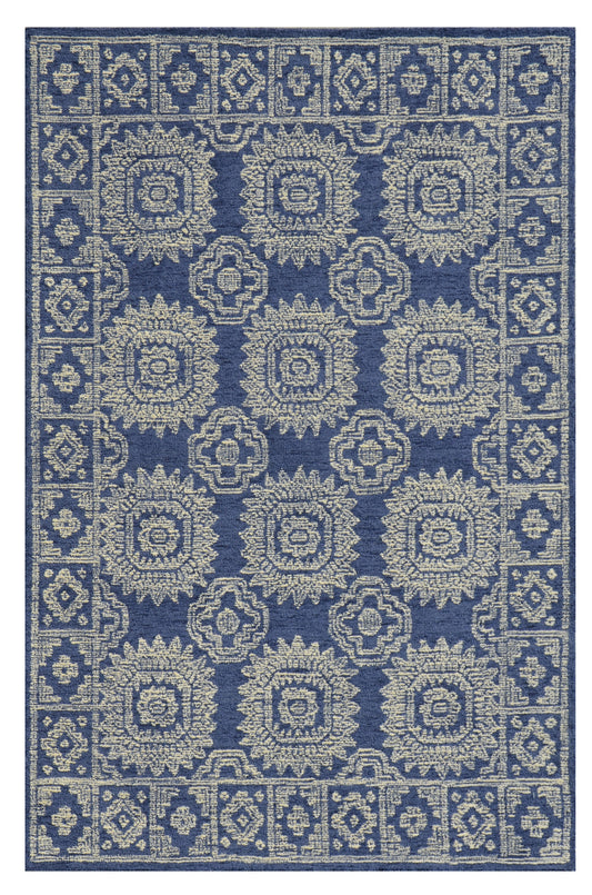 Hudson 2469 Navy Suzani Hand Tufted Area Rug - KAS