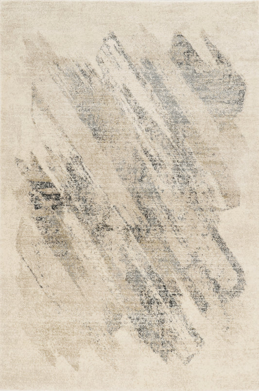 Hue 4715 Ivory/Grey Luster Machine Woven Performance Area Rug - KAS