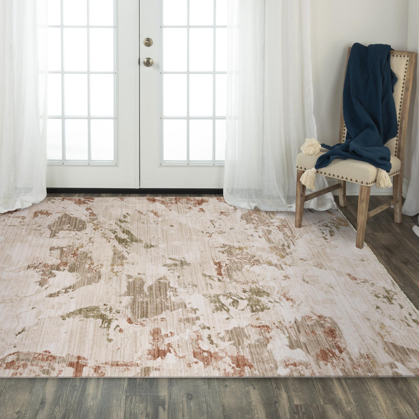 Iconic ICO759 Brown-Green Machine-Made Rug - Rizzy