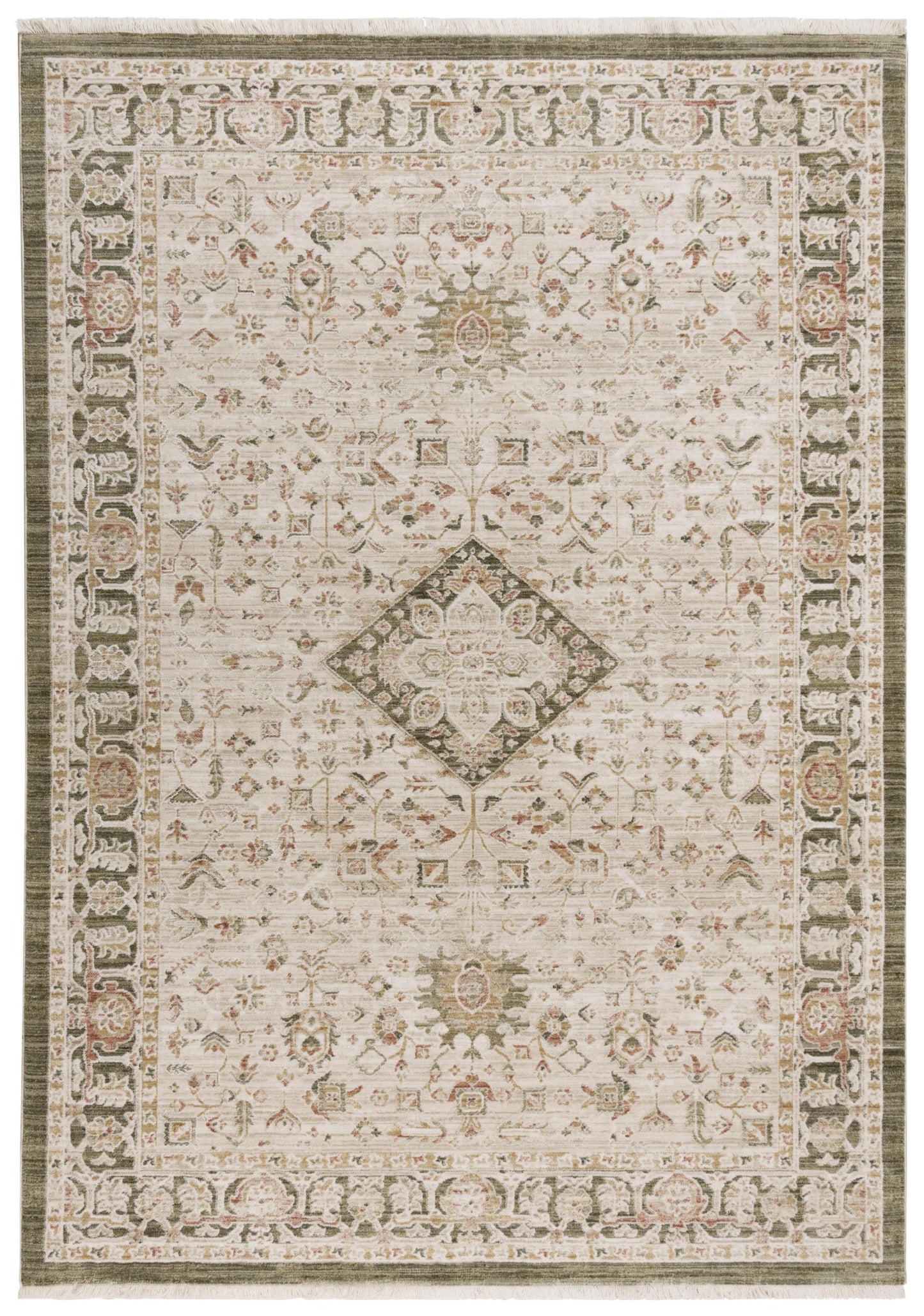 Iconic ICO761 Brown-Green Machine-Made Rug - Rizzy