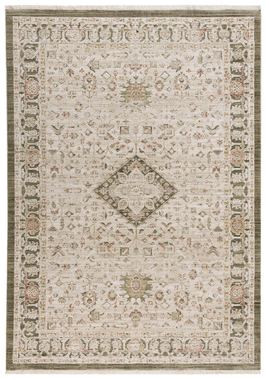 Iconic ICO761 Brown-Green Machine-Made Rug - Rizzy