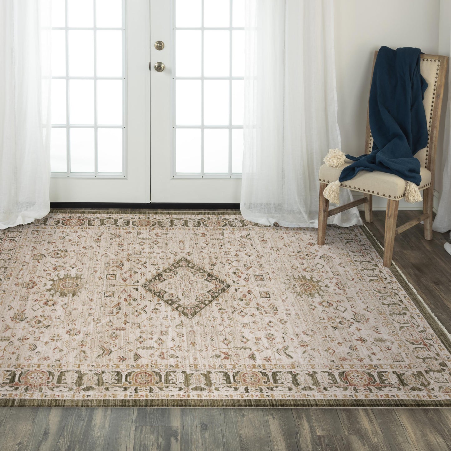 Iconic ICO761 Brown-Green Machine-Made Rug - Rizzy