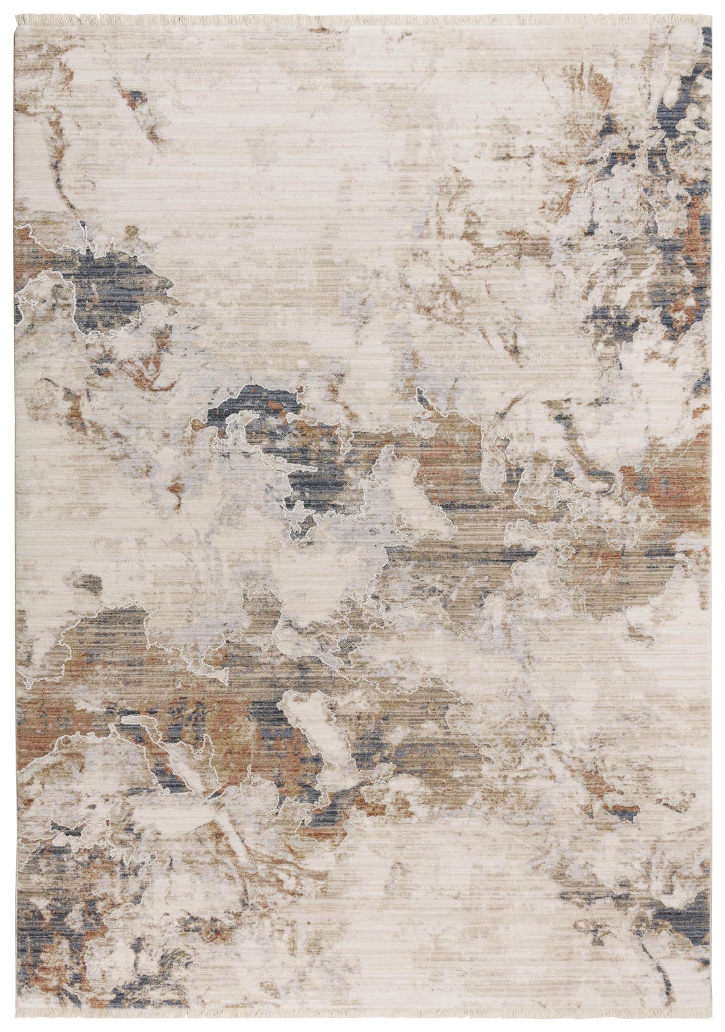 Iconic ICO762 Terracotta/Blue Machine-Made Rug - Rizzy