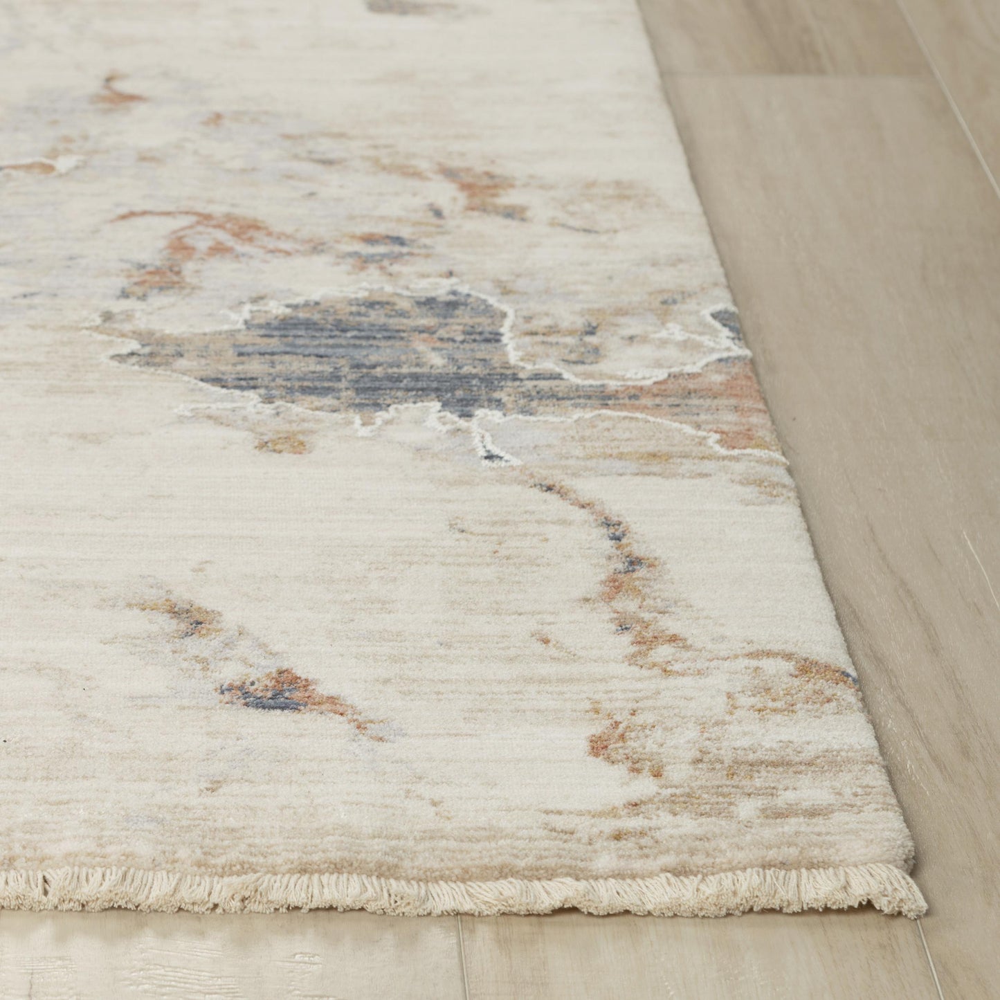 Iconic ICO762 Terracotta/Blue Machine-Made Rug - Rizzy
