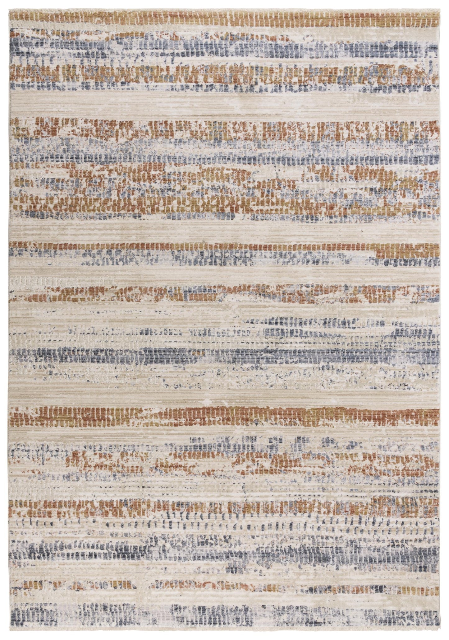 Iconic ICO763 Terracotta/Blue Machine-Made Rug - Rizzy