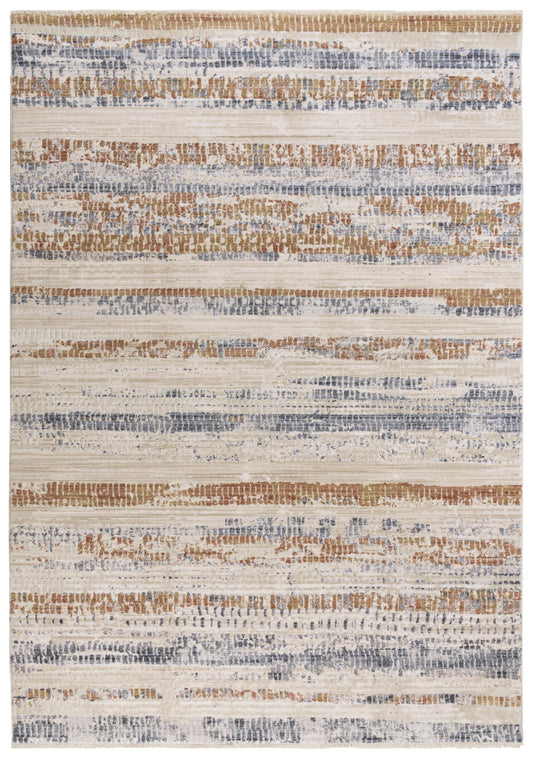Iconic ICO763 Terracotta/Blue Machine-Made Rug - Rizzy