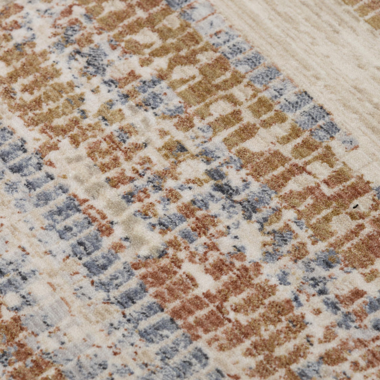 Iconic ICO763 Terracotta/Blue Machine-Made Rug - Rizzy