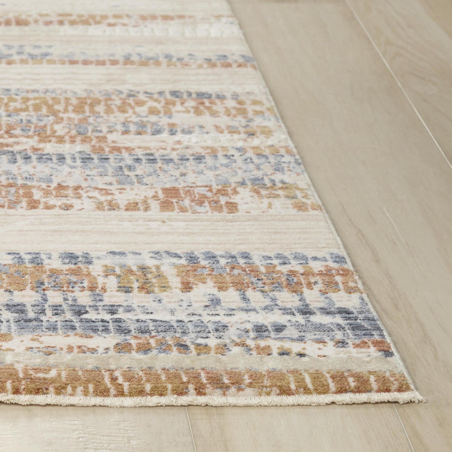 Iconic ICO763 Terracotta/Blue Machine-Made Rug - Rizzy