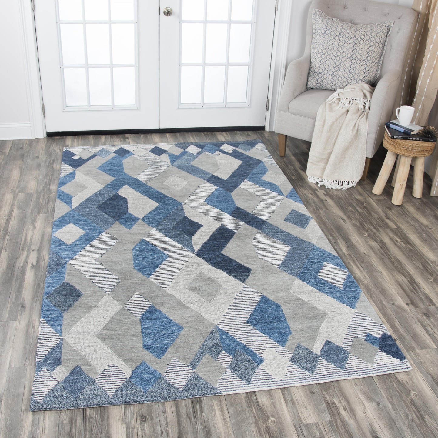 Idyllic ID928A Dark Blue Hand-Tufted Rug - Rizzy