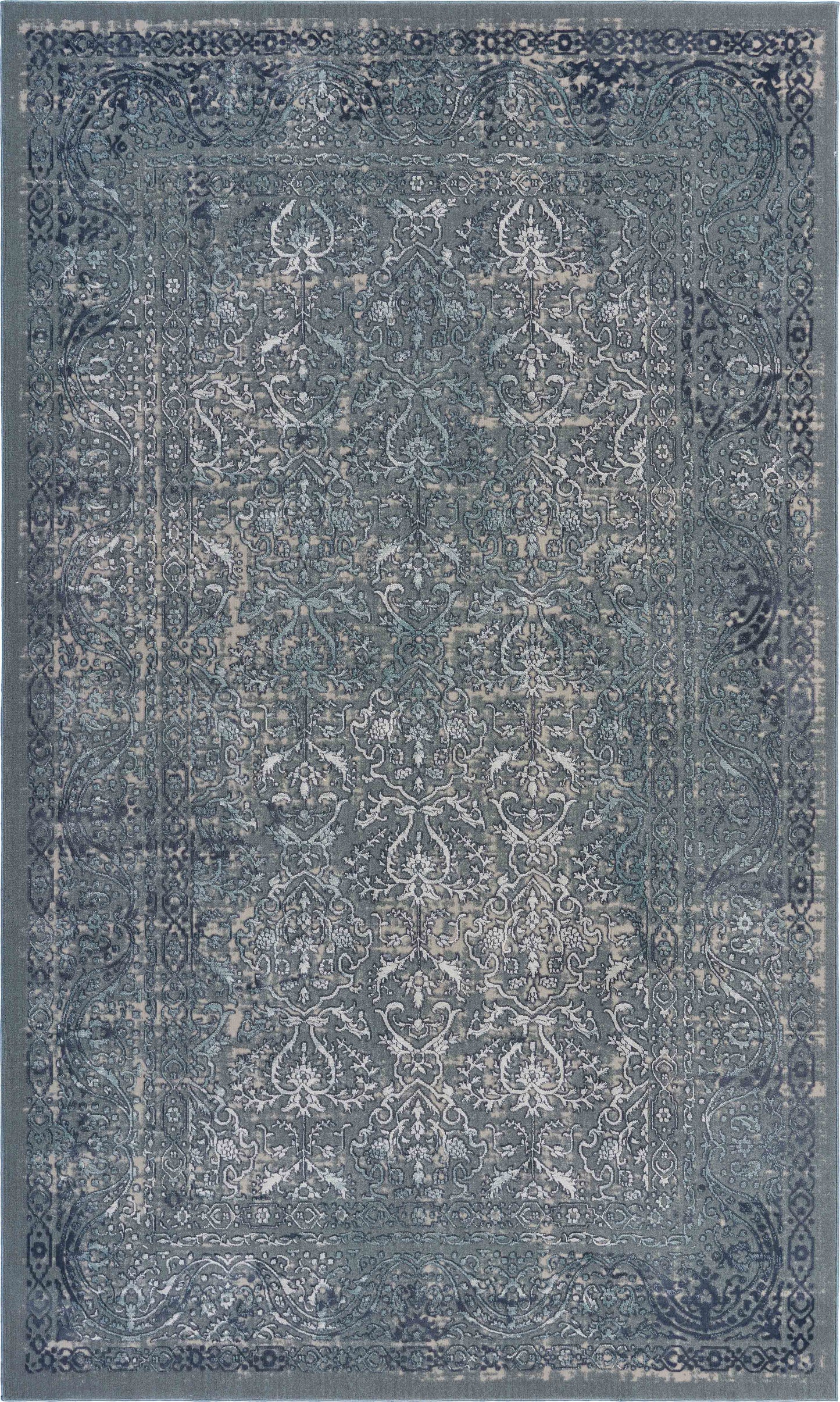 IMAGI-81511 Modern/Contemporary Machine Made Blue/Silver/Gray/Cream Polyester Indoor Area Rugs - LR Home