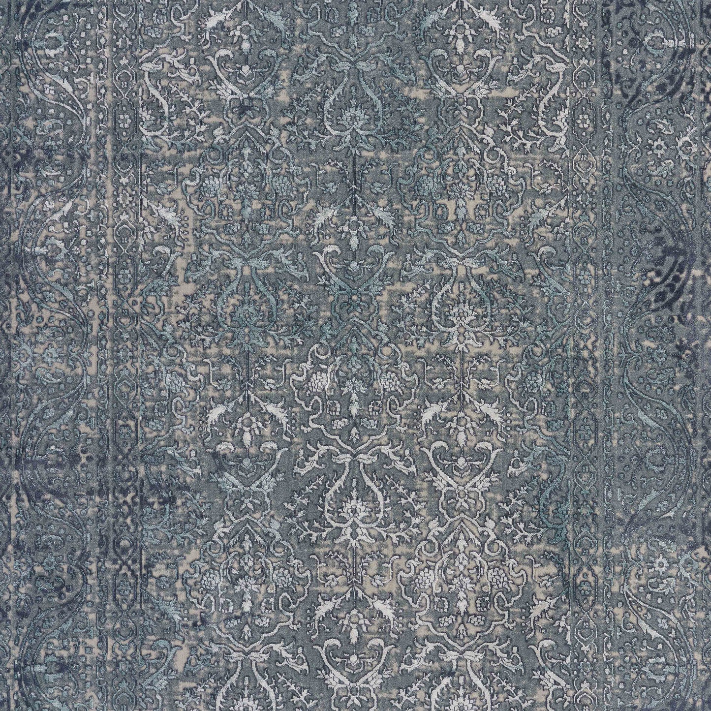 Imagine-81511 Modern Power-Loomed Blue/Silver/Gray/Cream Cotton Indoor Area Rug - LR Home