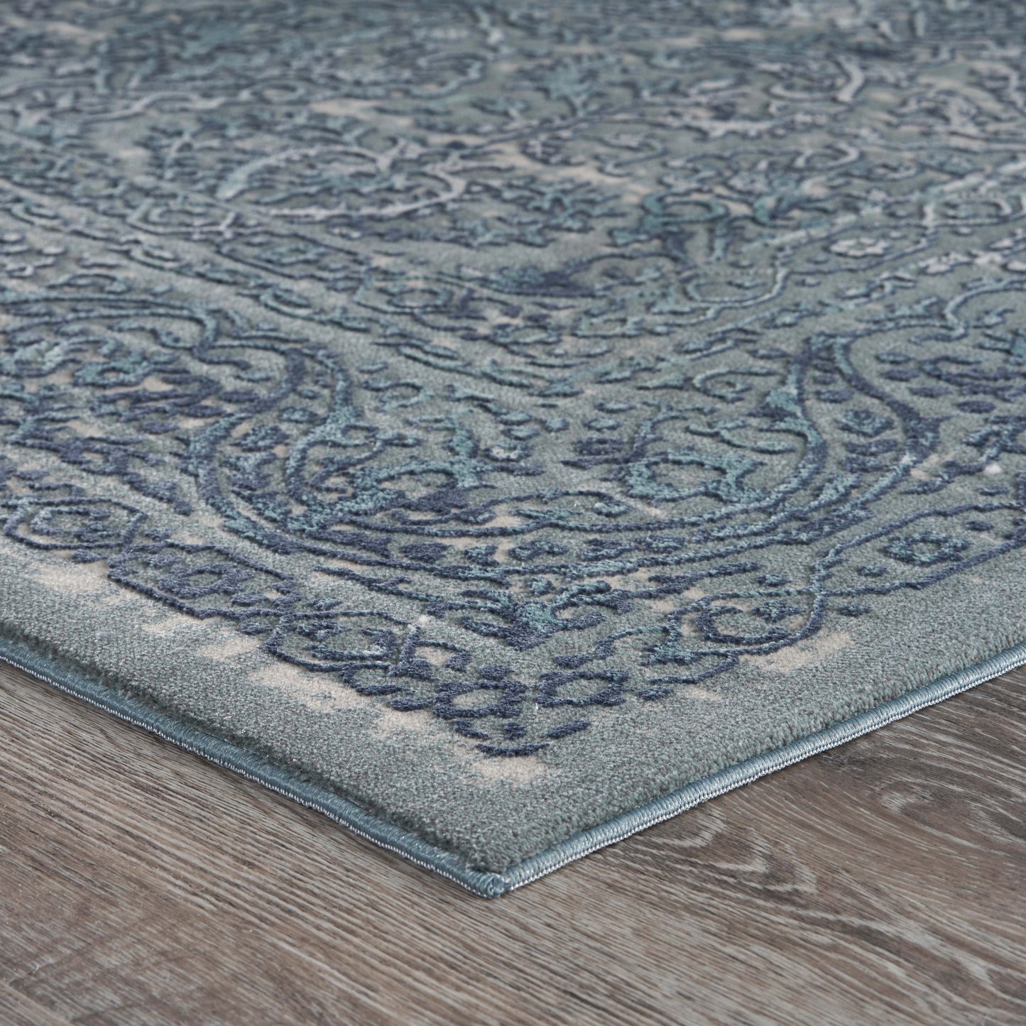 IMAGI-81511 Modern/Contemporary Machine Made Blue/Silver/Gray/Cream Polyester Indoor Area Rugs - LR Home