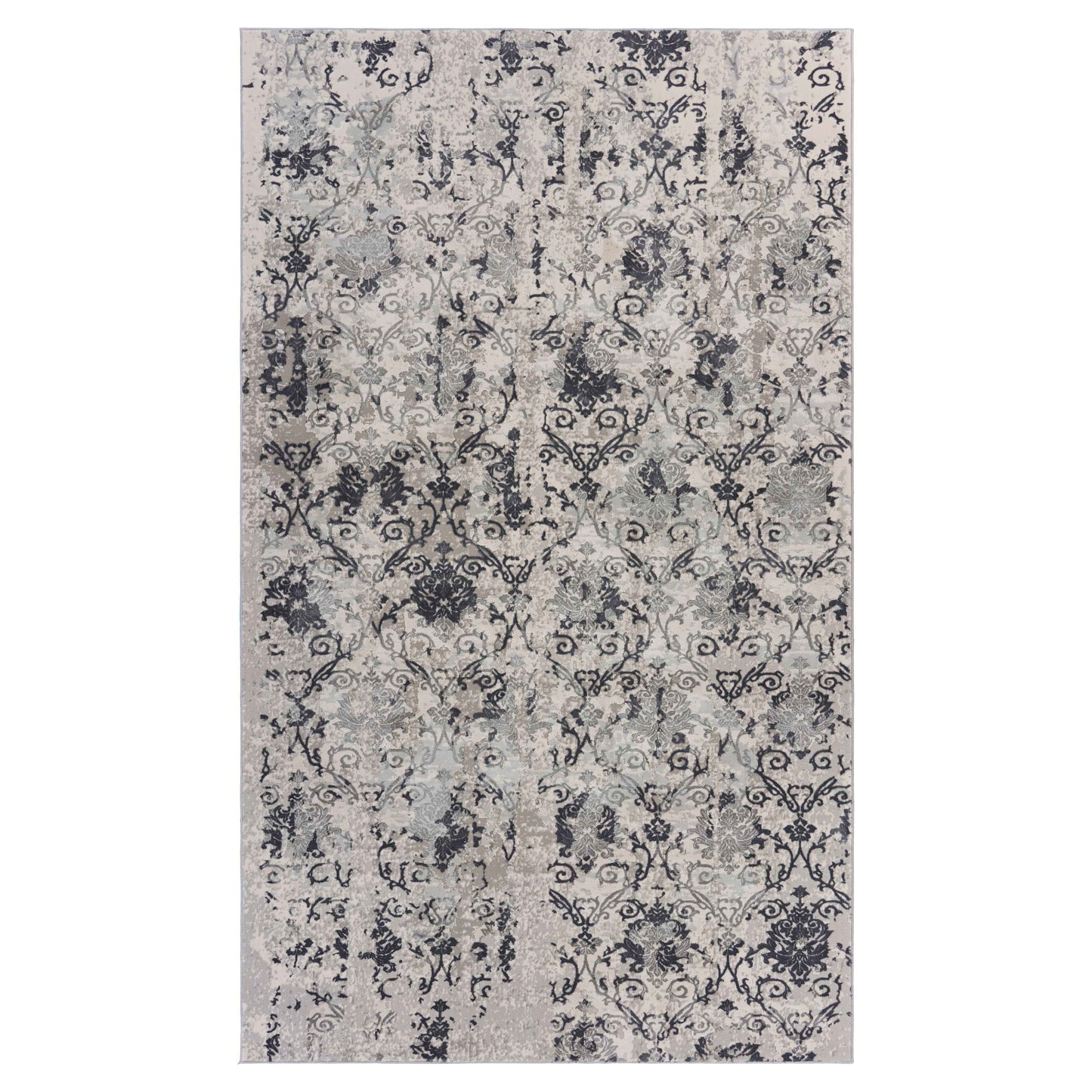 Imagine-81512 Modern Power-Loomed Cream/Gray Cotton Indoor Area Rug - LR Home