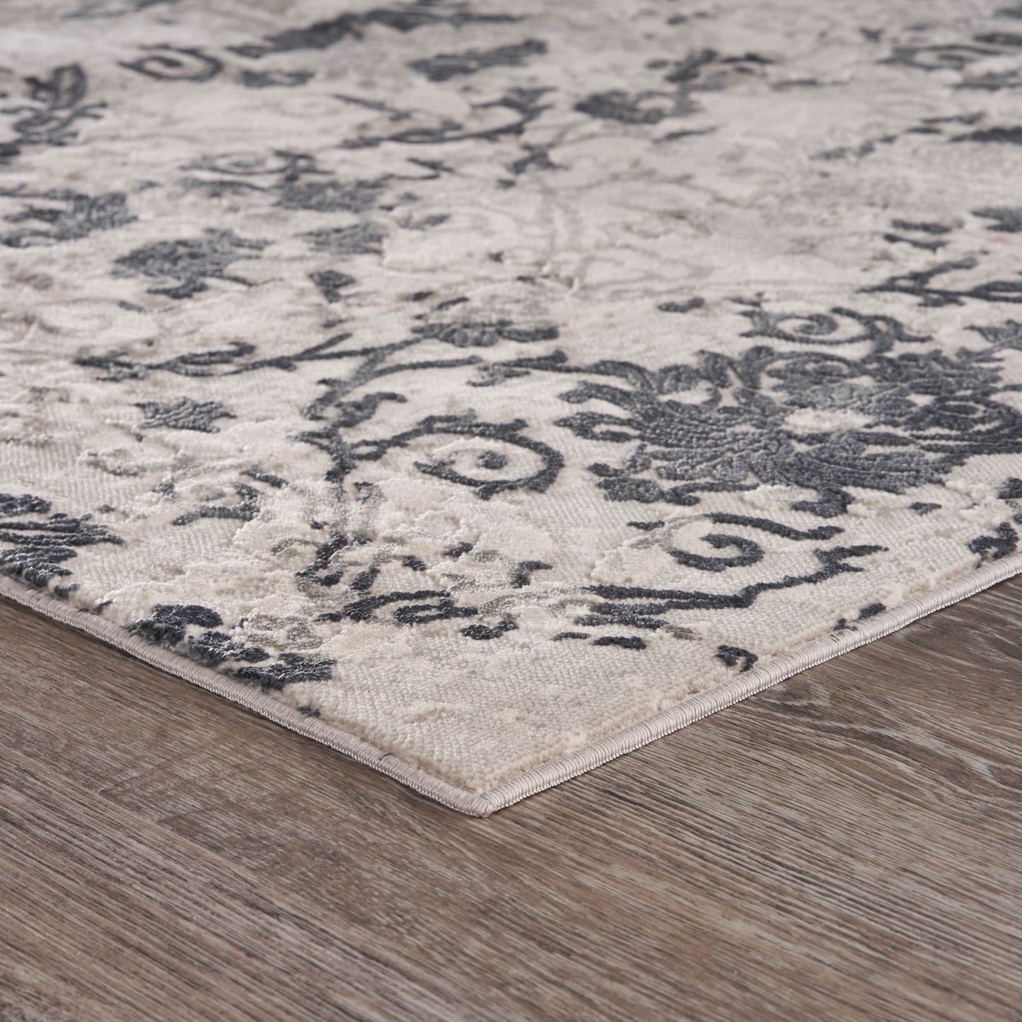 IMAGI-81512 Modern/Contemporary Machine Made Cream/Gray Polyester Indoor Area Rugs - LR Home