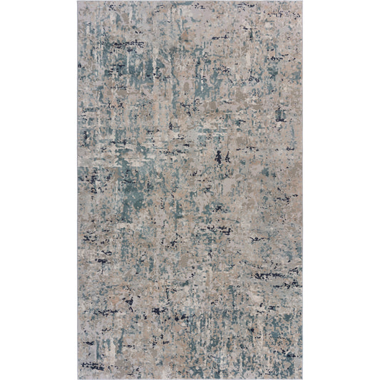 Neutral Distressed Abstract Contemporary Runner Rug - Silo view