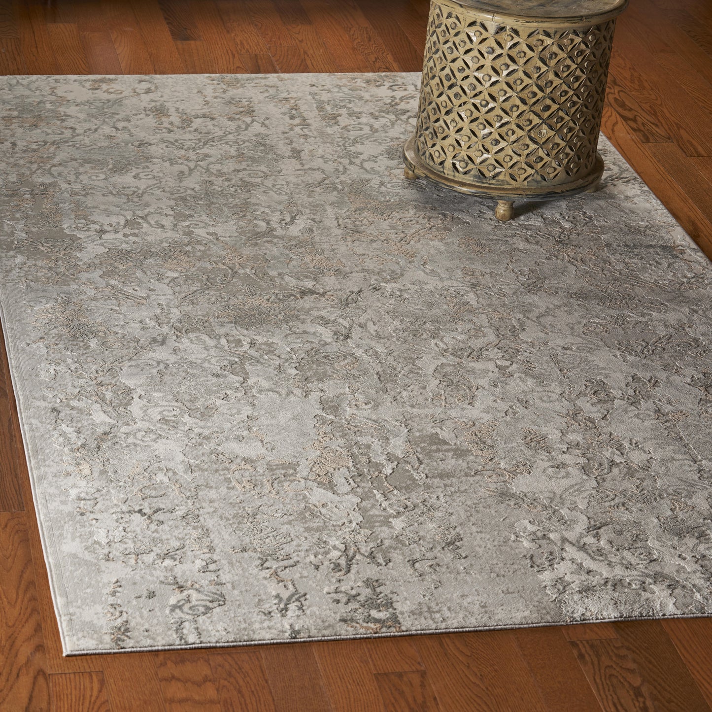 Imagine-81514 Contemporary Power-Loomed Taupe/Gray Cotton Indoor Area Rug - LR Home