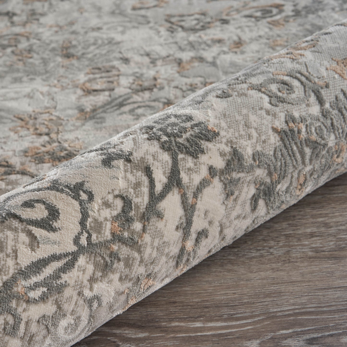Imagine-81514 Contemporary Power-Loomed Taupe/Gray Cotton Indoor Area Rug - LR Home