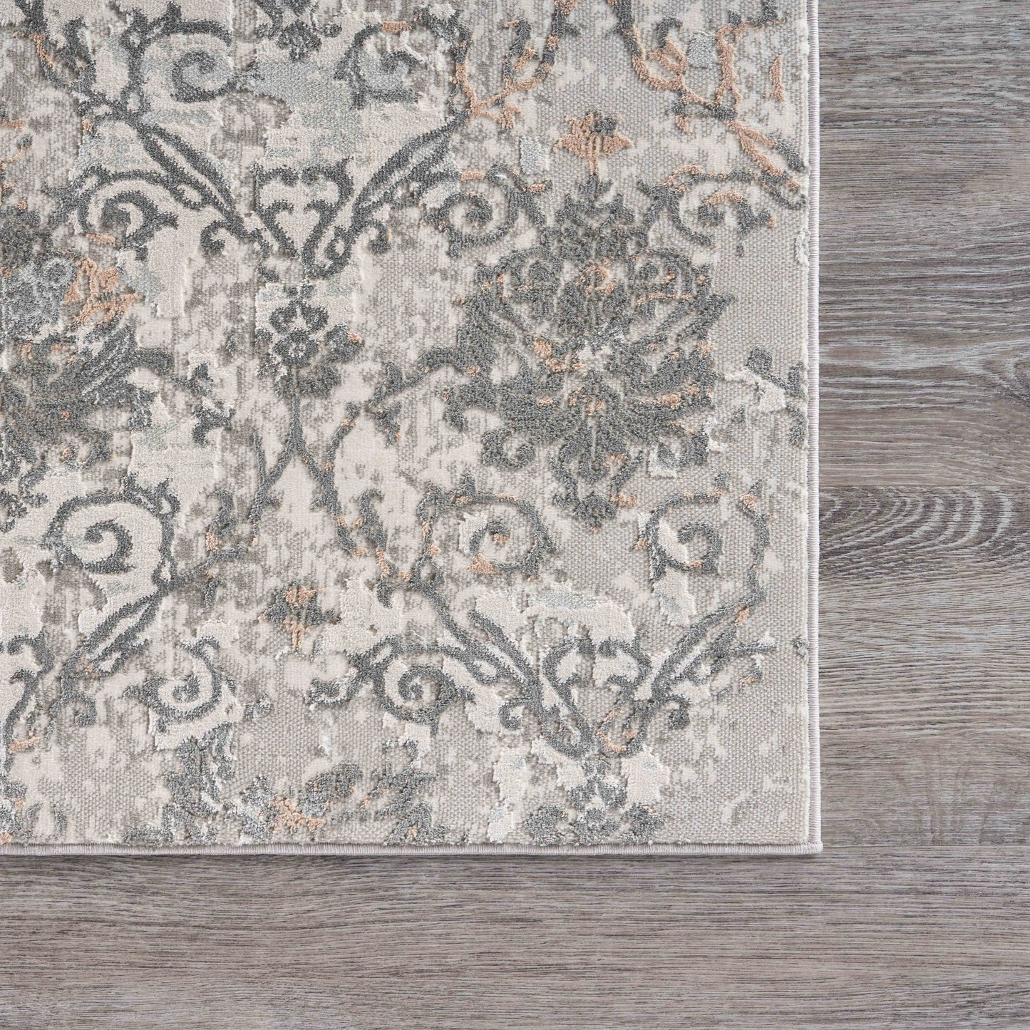 Imagine-81514 Contemporary Power-Loomed Taupe/Gray Cotton Indoor Area Rug - LR Home