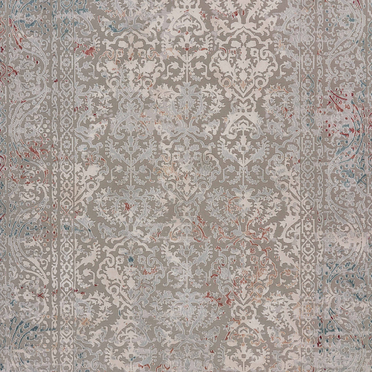 Neutral Distressed Contemporary Oriental Area Rug - color swatch