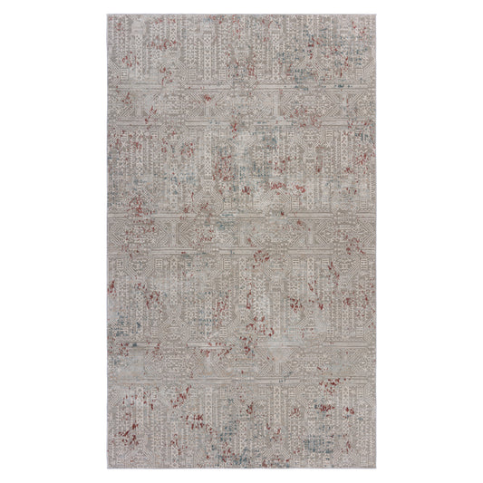 IMAGI-81516 Modern/Contemporary Machine Made Gray/Ivory/Slate Blue/Wine Red Polyester Indoor Area Rugs - LR Home
