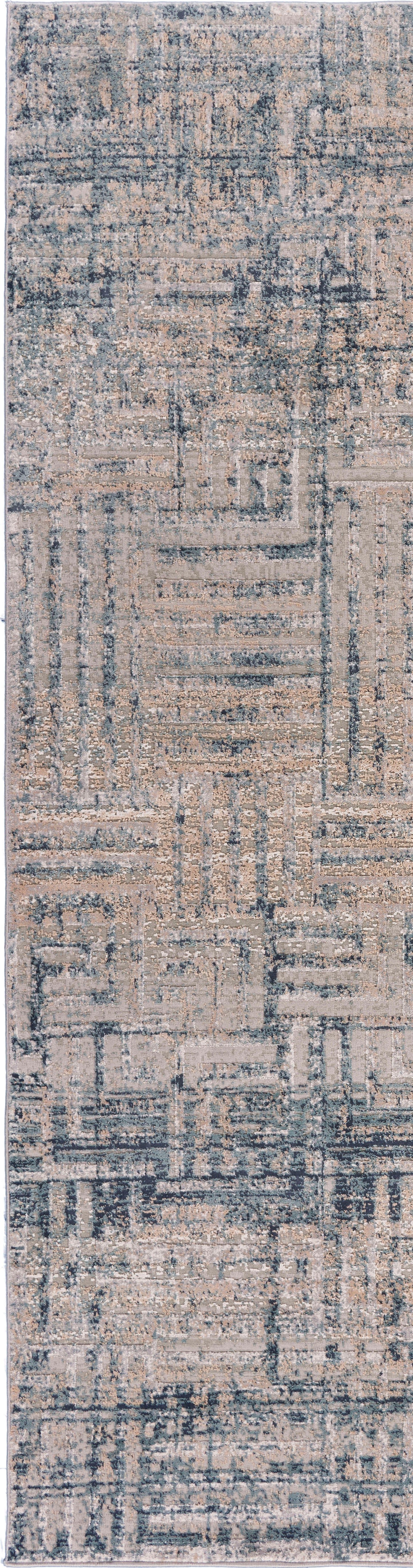 Imagine-81517 Modern Power-Loomed Blue/Beige Cotton Indoor Area Rug - LR Home