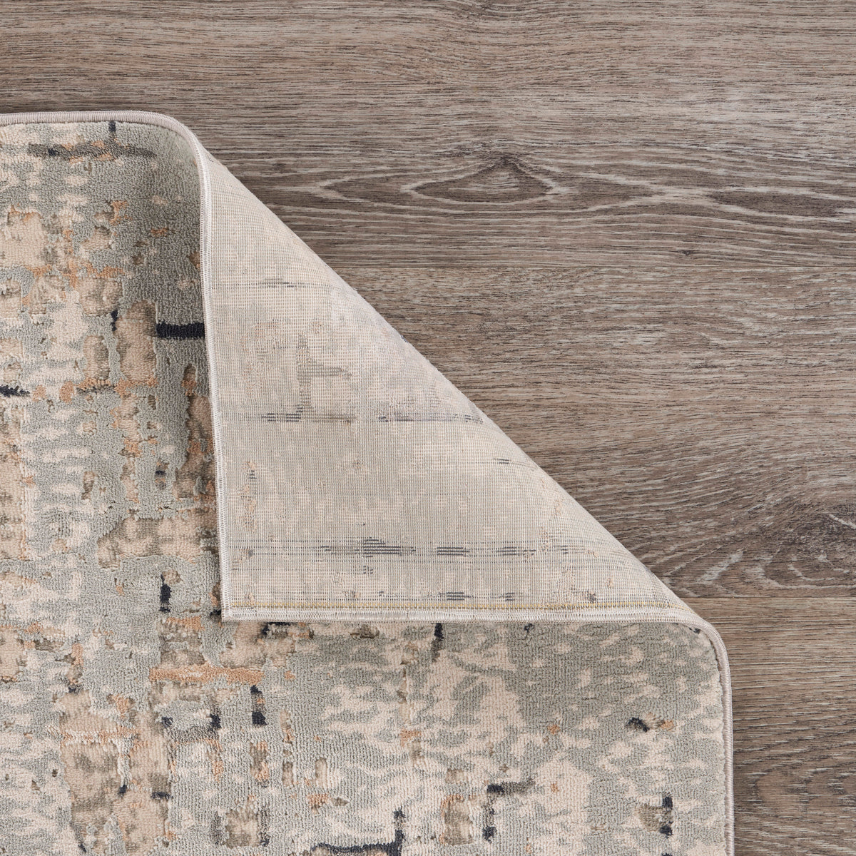 Neutral Transitional Geometric Contemporary Accent Rug - close-up detail