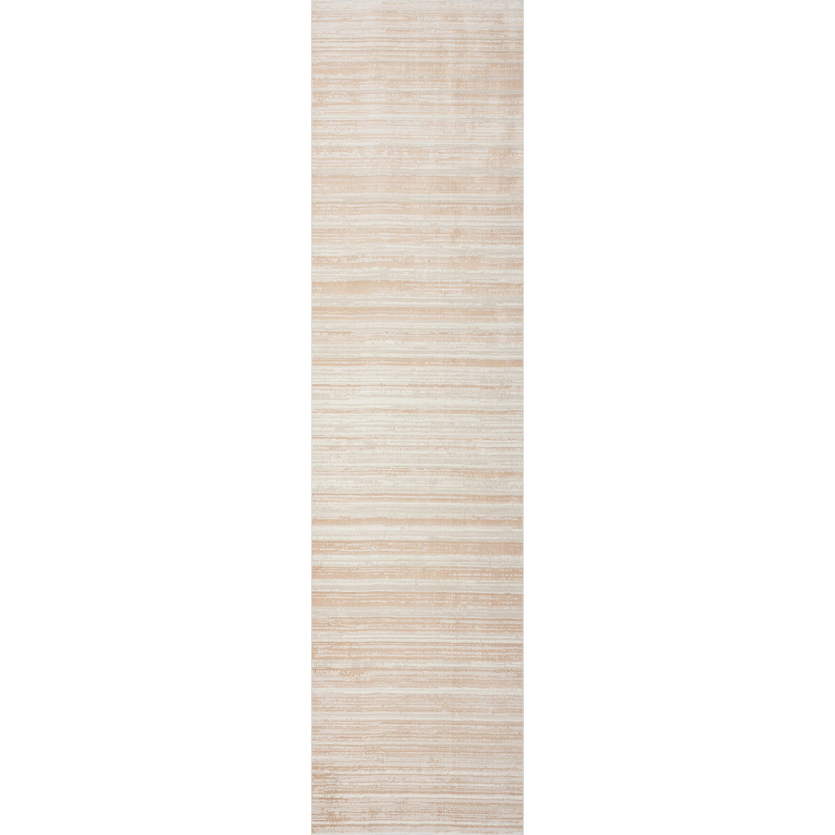 Neutral Distressed Striped Sandy Shores Contemporary Runner Rug - Silo view