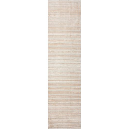 Neutral Distressed Striped Sandy Shores Contemporary Runner Rug - Silo view