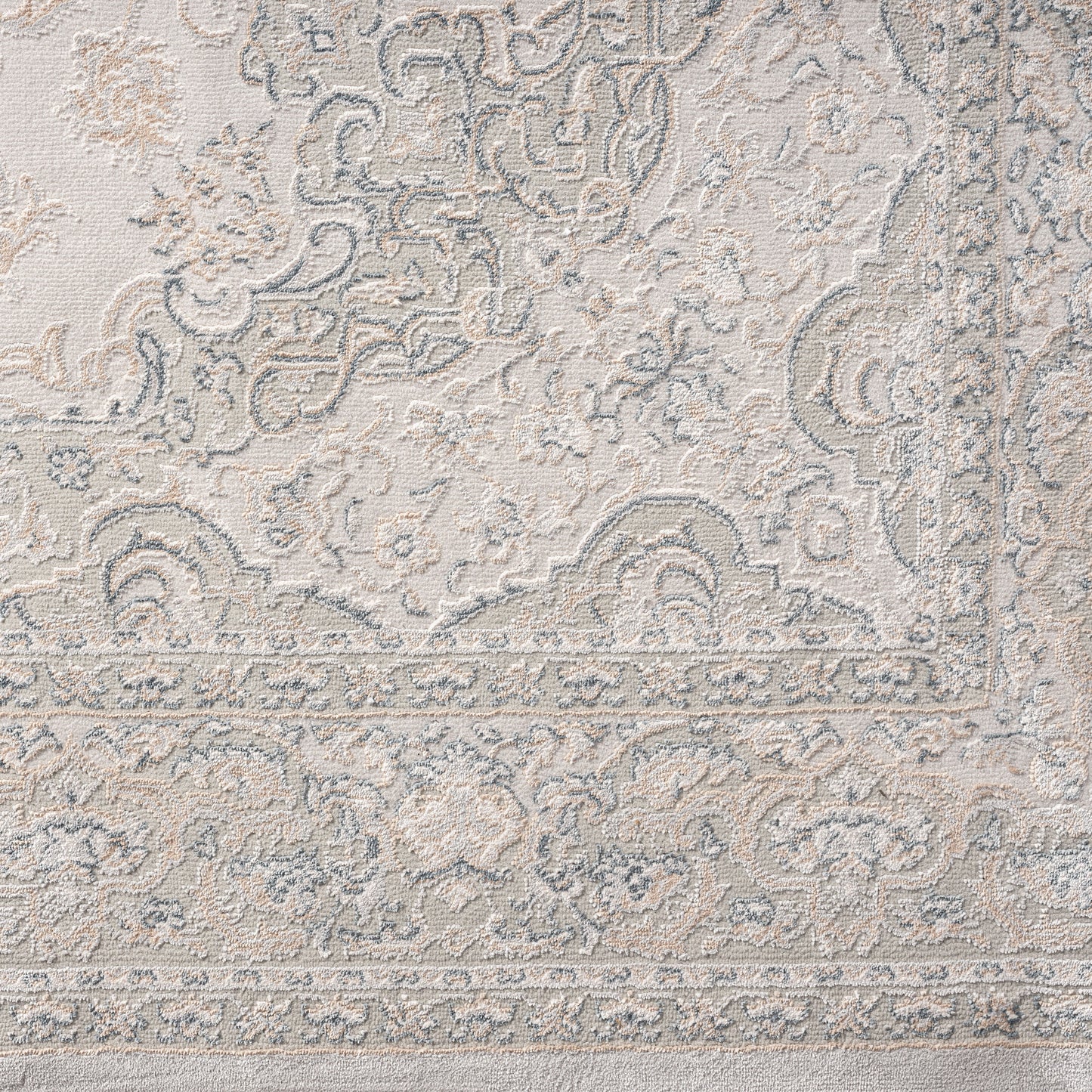 Imagine-81521 Traditional Power-Loomed Gray/Cream Cotton Indoor Area Rug - LR Home