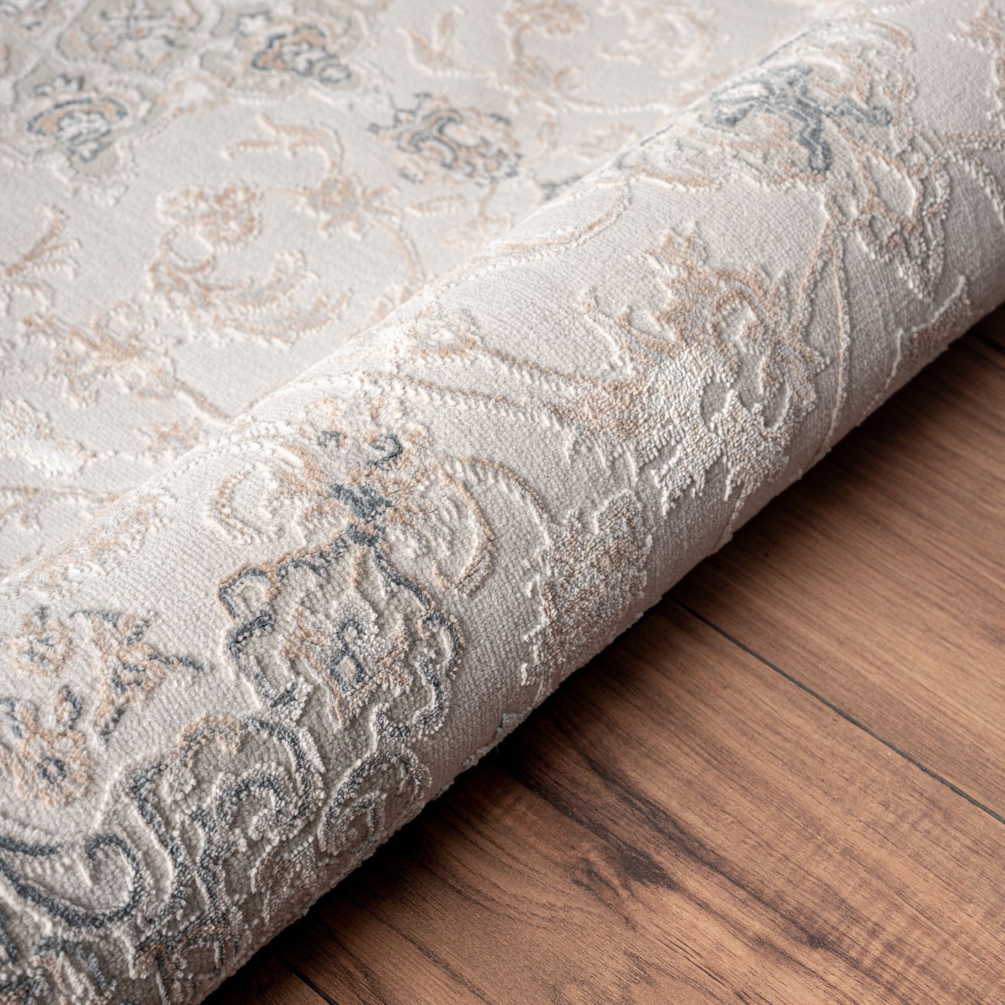 IMAGI-81521 Classic/Traditional Machine Made Gray Polyester Indoor Area Rugs - LR Home
