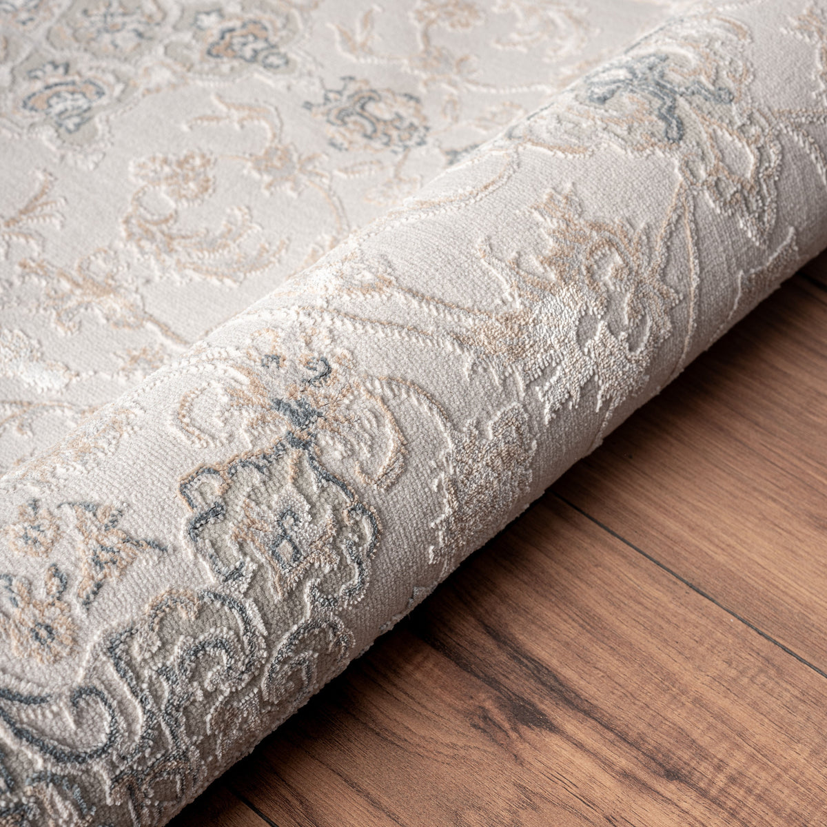 Imagine Gray Medallion Classic/Traditional Polyester Area Rug - close-up detail