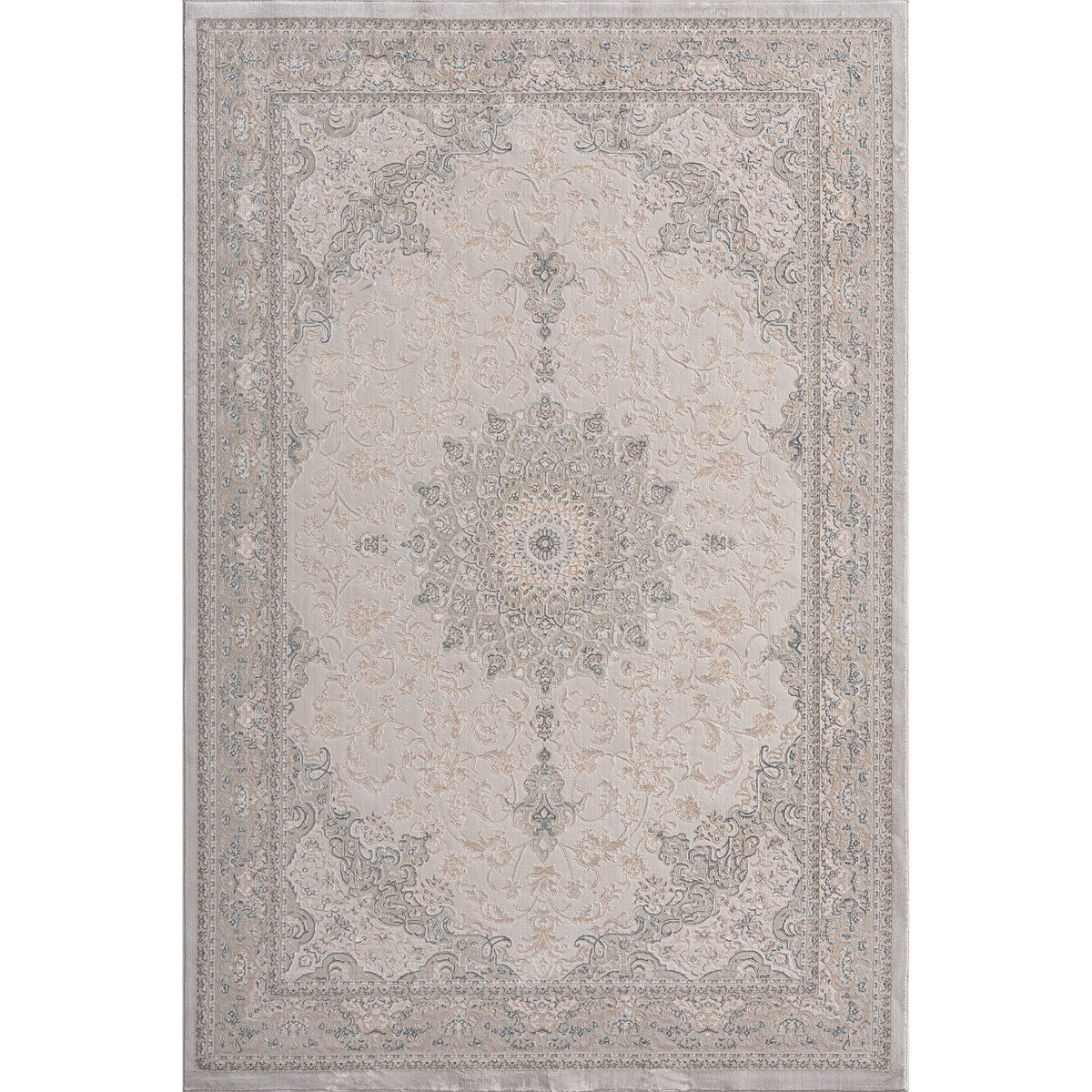 Imagine Gray Medallion Classic/Traditional Polyester Area Rug - Silo view