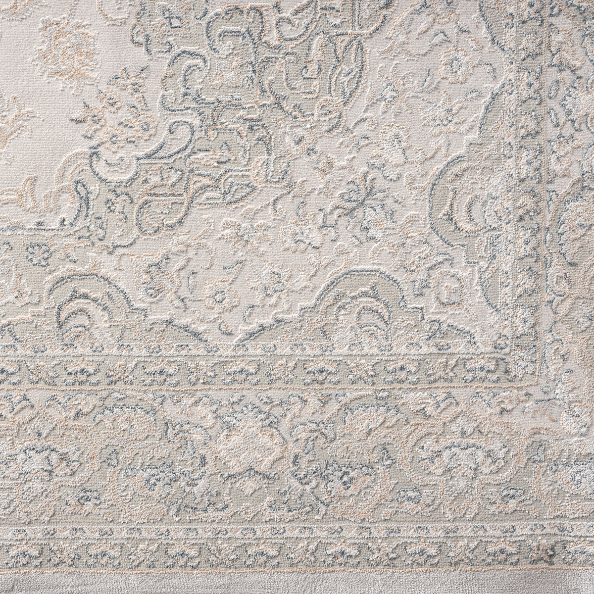 Imagine Gray Medallion Classic/Traditional Polyester Area Rug - color swatch