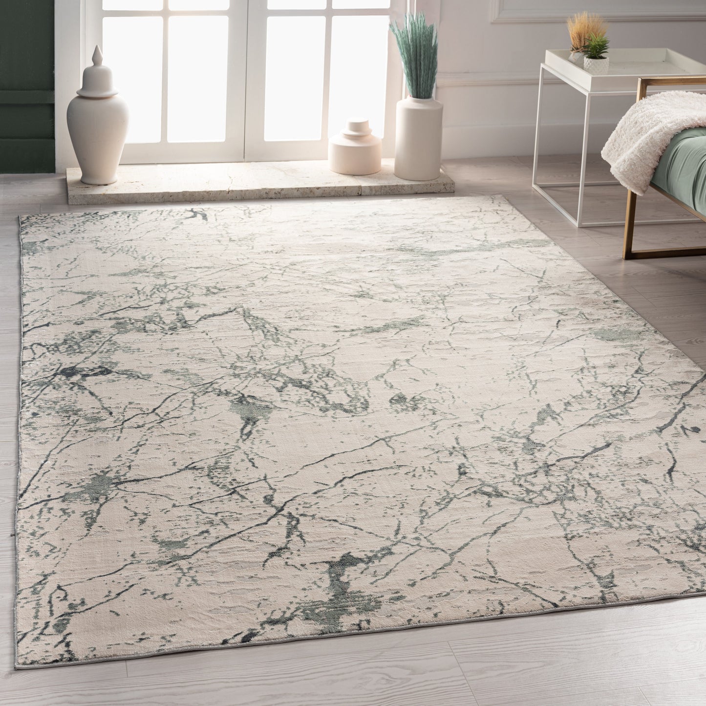 IMAGI-81522 Modern/Contemporary Machine Made Ivory Polyester Indoor Area Rugs - LR Home
