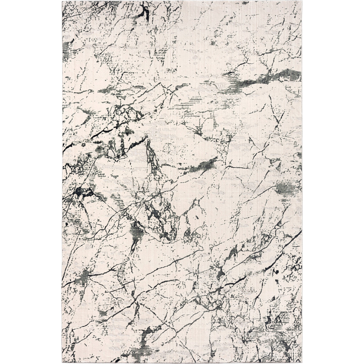 Imagine Ivory Abstract Modern/Contemporary Polyester Area Rug - Silo view