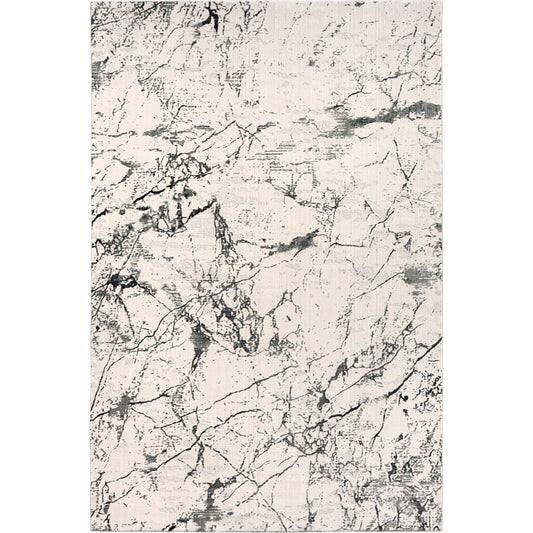 Imagine Ivory Abstract Modern/Contemporary Polyester Area Rug - Silo view
