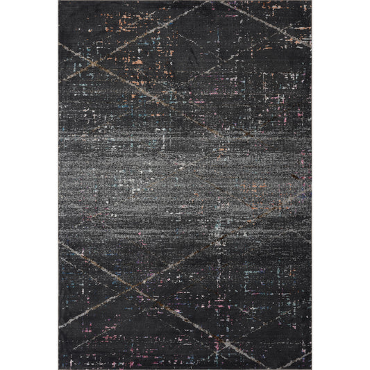 Impulse Abstract Charcoal Fusion Area Rug - Silo view