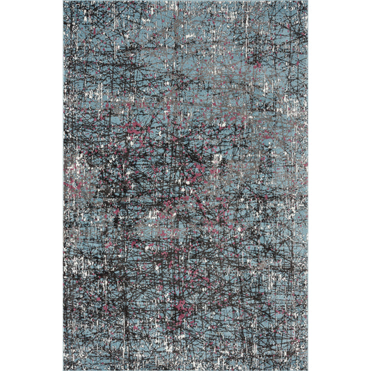 Impulse Abstract Fuchsia Splatter Fusion Area Rug - Silo view