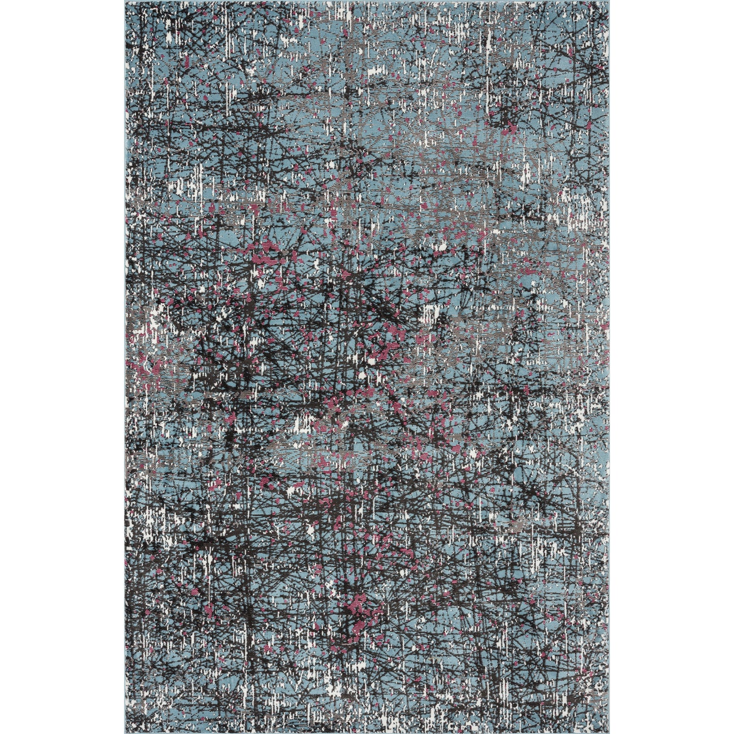 Impulse-81854 Modern Power-Loomed Blue/Silver/White/Fuchsia Cotton Indoor Area Rug - LR Home
