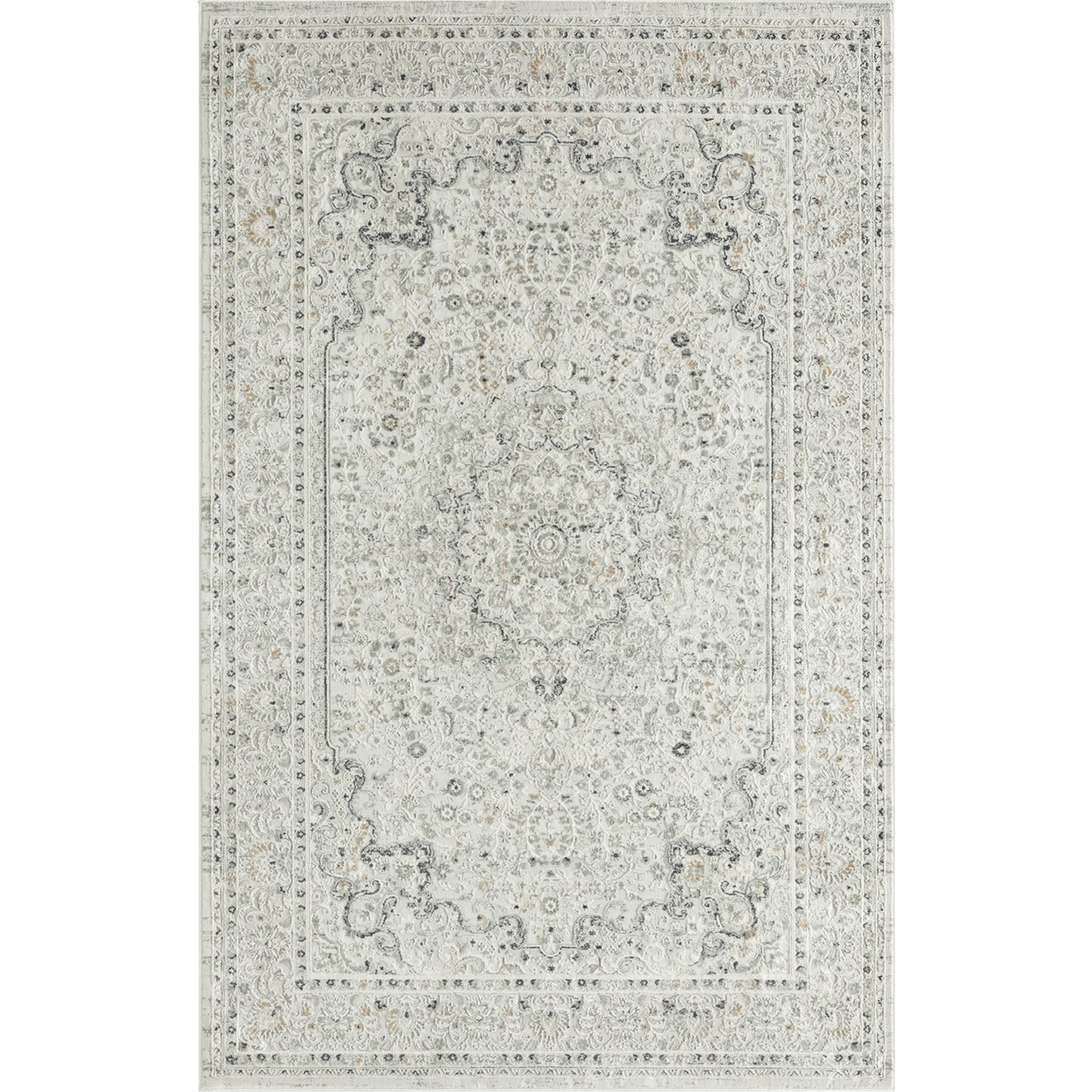 ISABE-81778 Transitional/Casual Machine Made Ivory/Gray/Taupe Polyester Blend Indoor Area Rugs - LR Home
